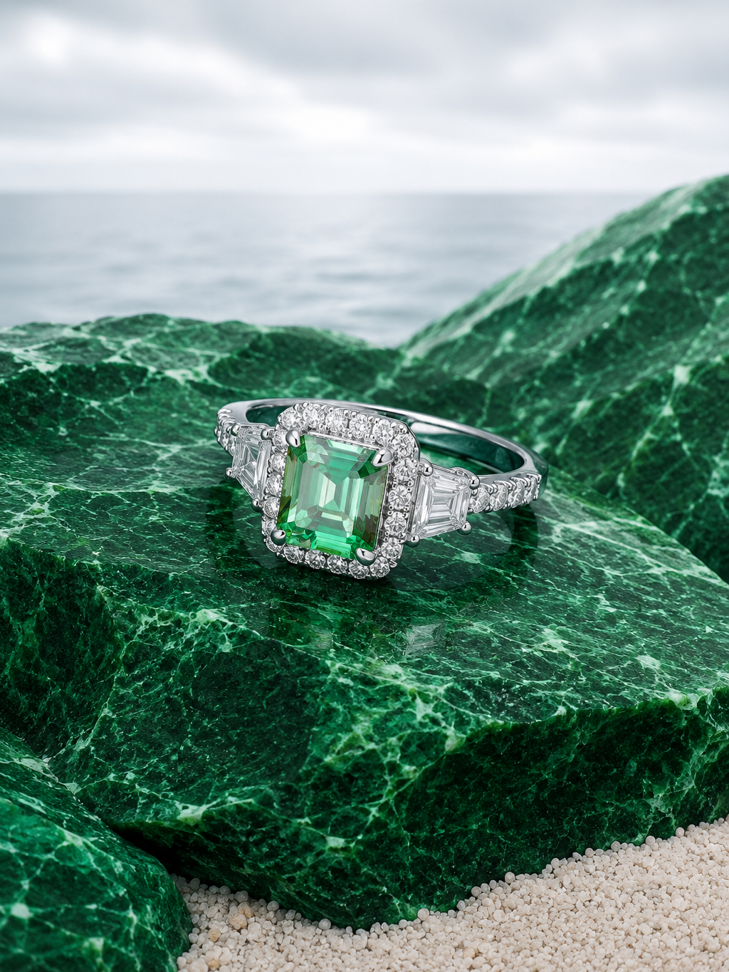 Green Diamond Ring