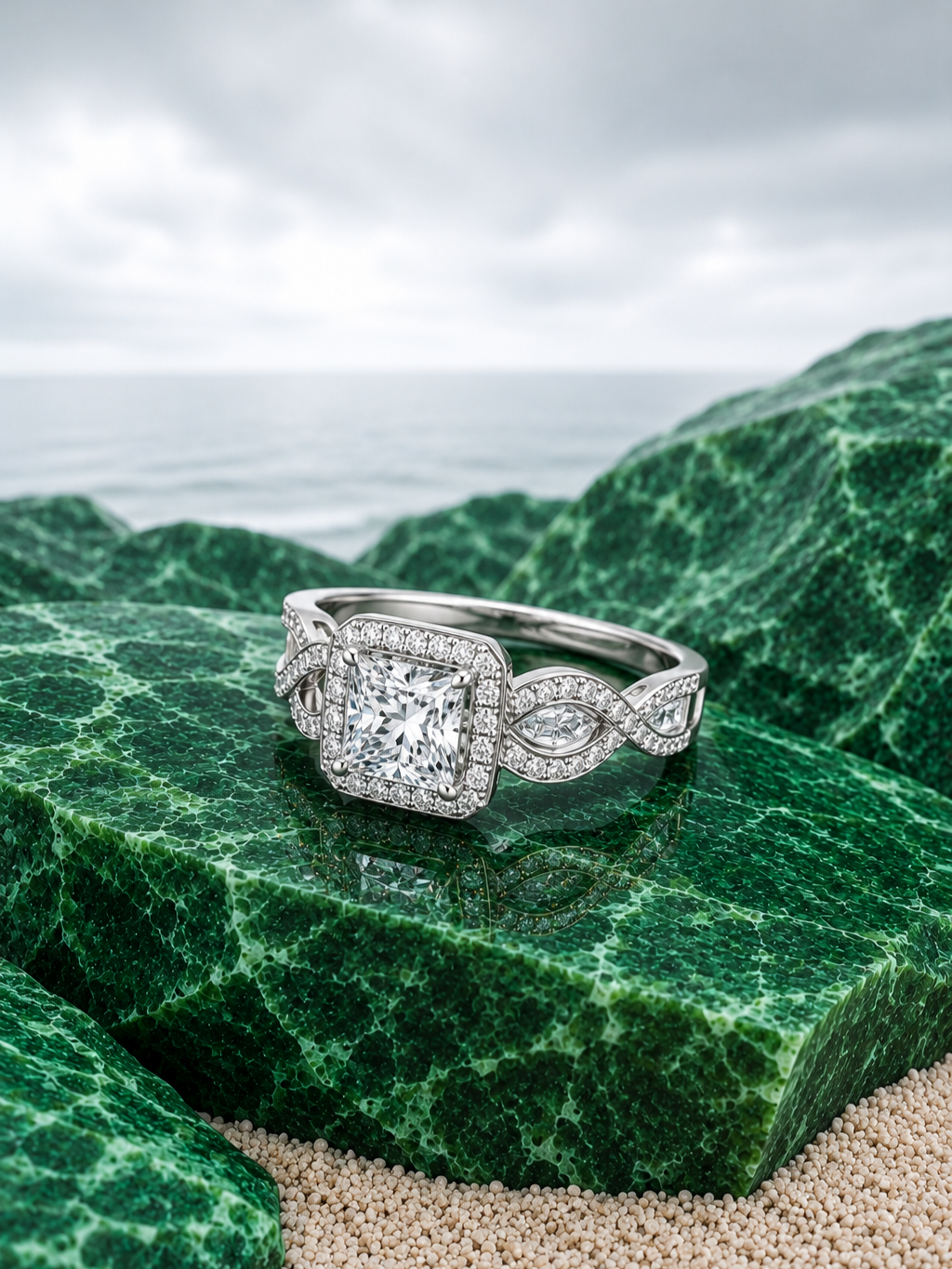 Pure White Diamond Ring
