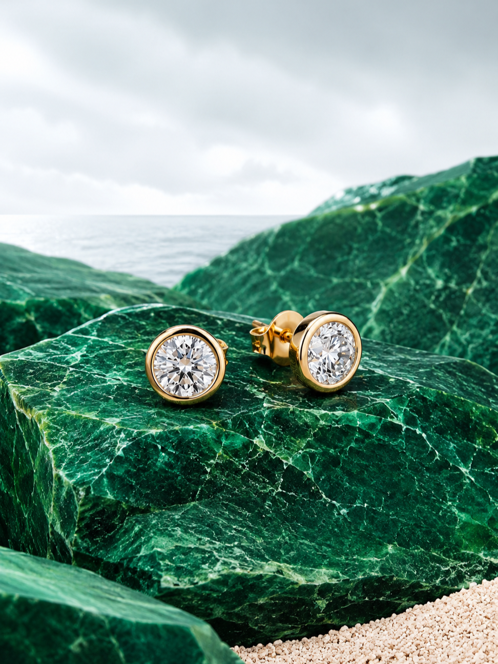 Gold Round Studs