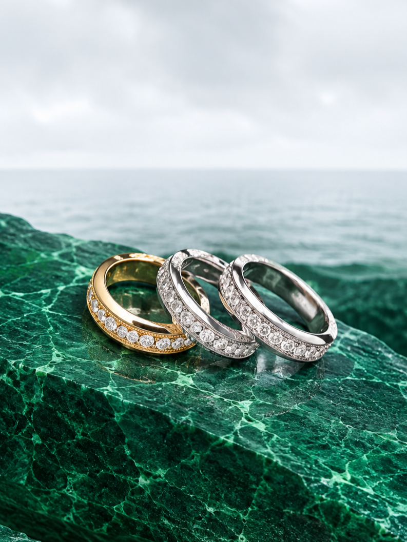 Pure Silver Diamond Ring