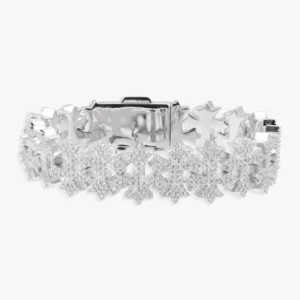 Moissanite Cross Link Bracelet
