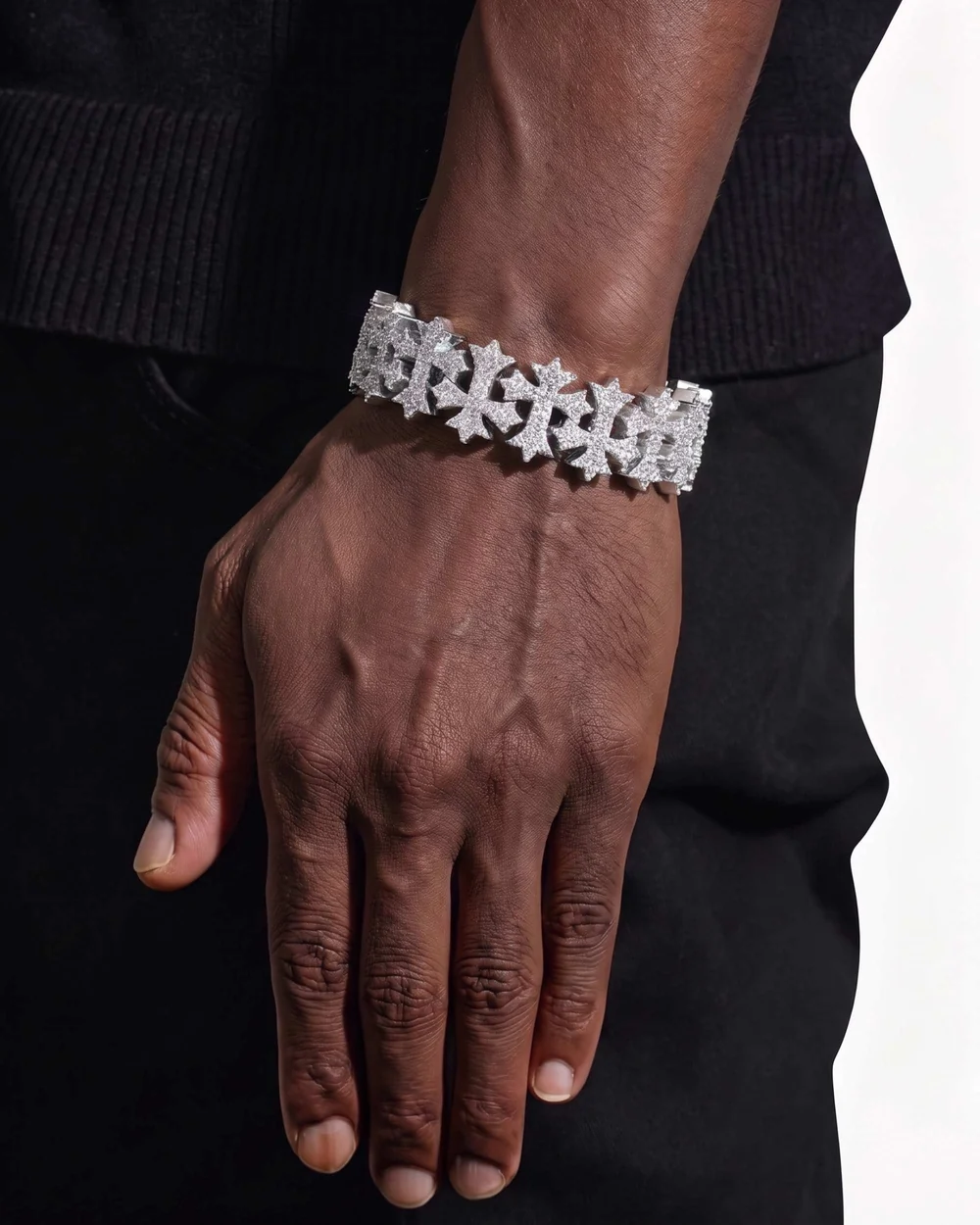 Moissanite Cross Link Bracelet - Image 2