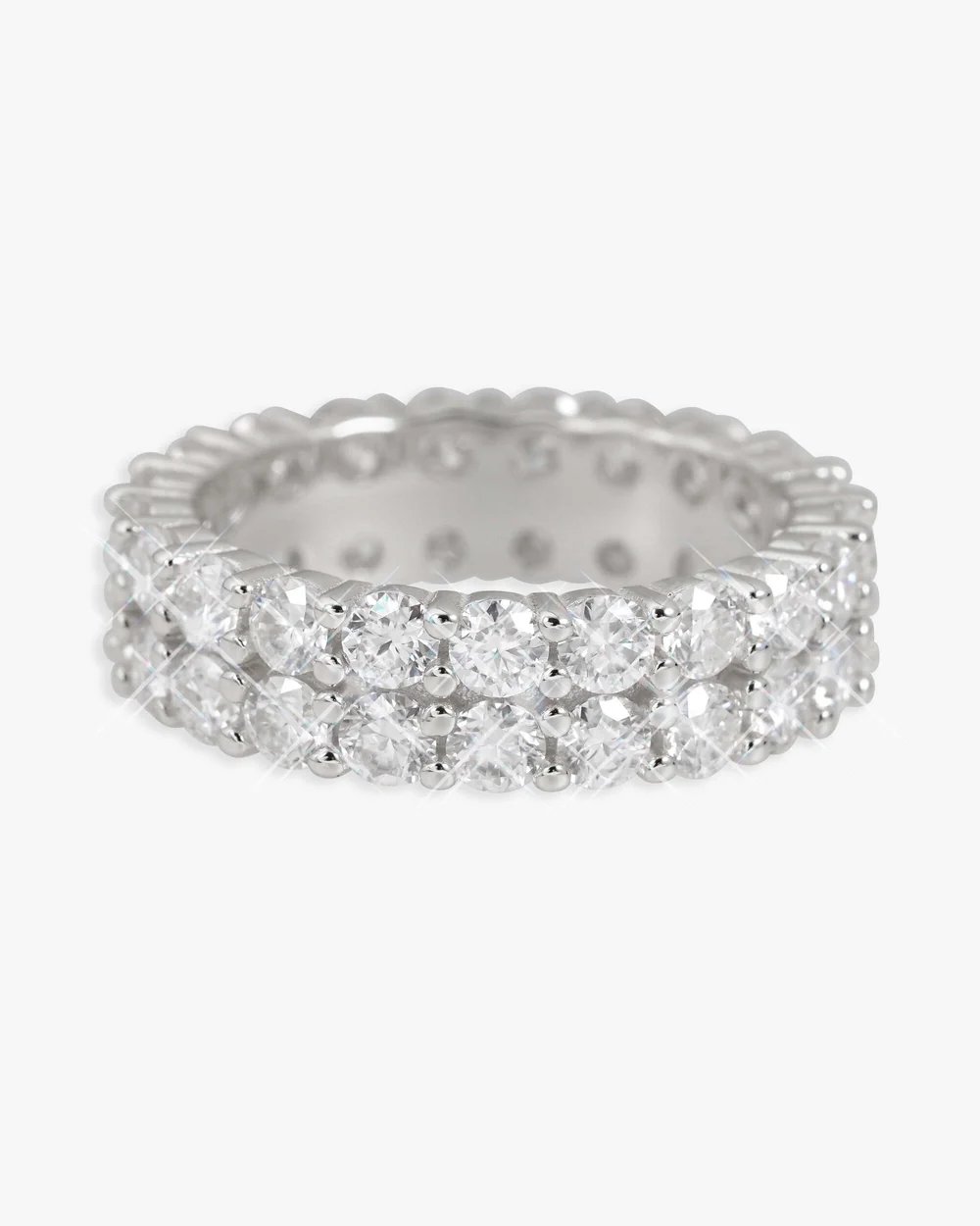 2-Row Moissanite Band Ring