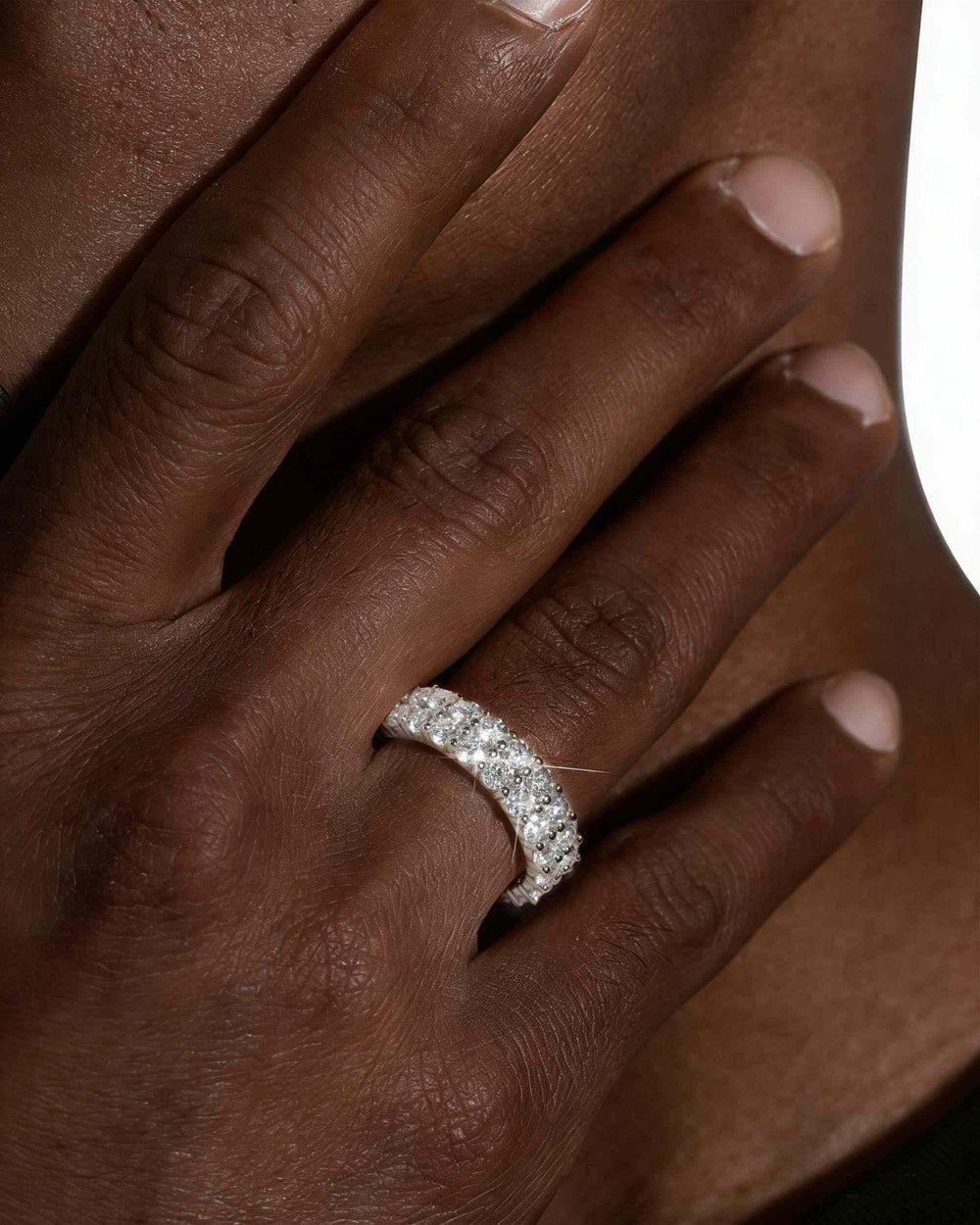 2-Row Moissanite Band Ring - Image 2