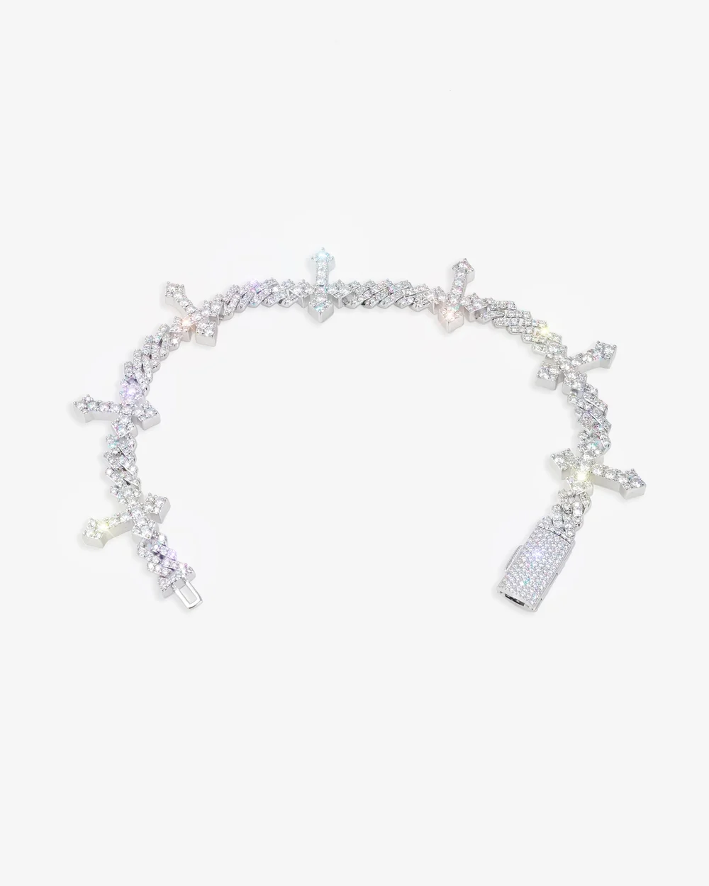 Moissanite Cross Cuban Link Bracelet