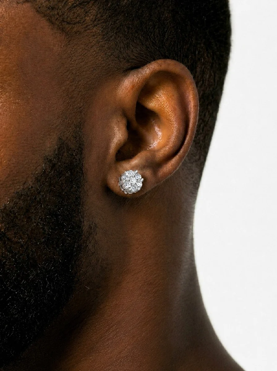 Diamond Flower Cluster Stud