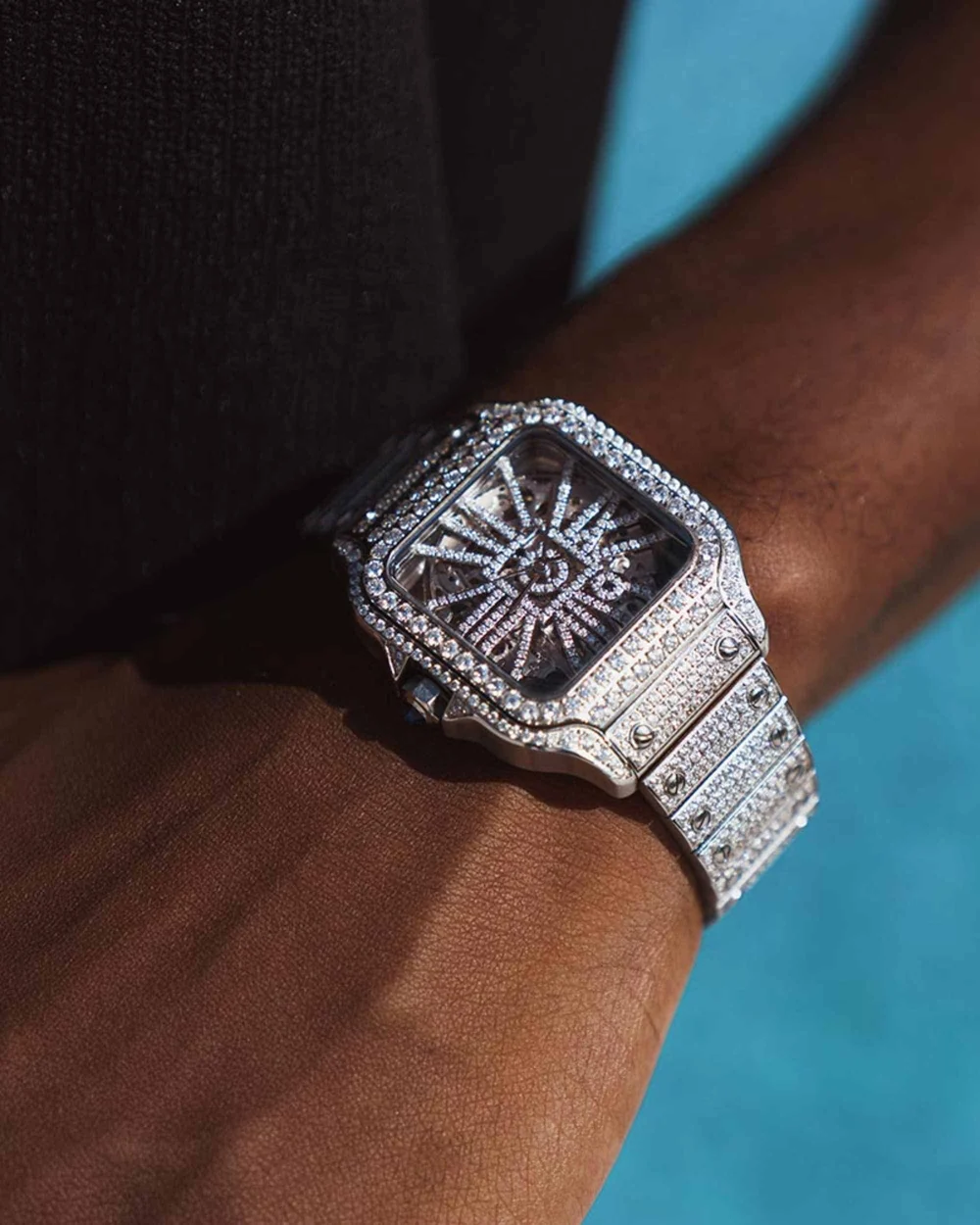 Moissanite Skeleton Watch | 42MM - Image 5