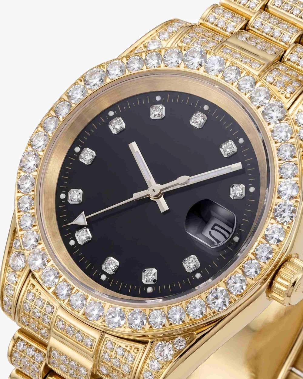 Moissanite Presidential Watch | Black Face | 41MM - Image 4