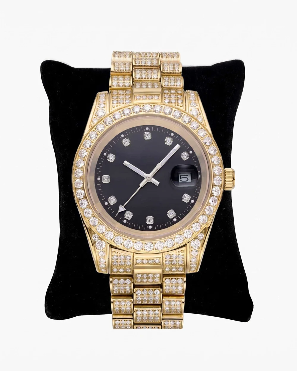 Moissanite Presidential Watch | Black Face | 41MM - Image 3