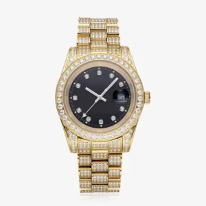Moissanite Presidential Watch | Black Face | 41MM