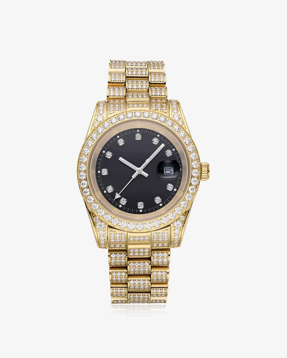 Moissanite Presidential Watch | Black Face | 41MM