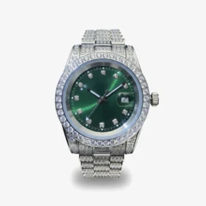 Moissanite Presidential Watch | Green Face | 41MM