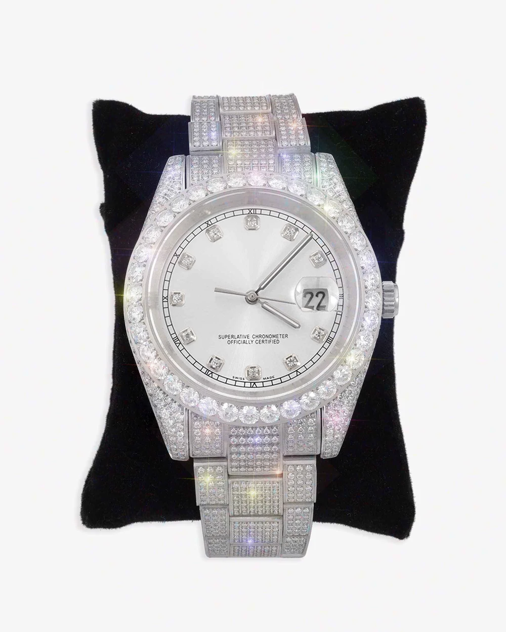 Moissanite Presidential Watch | White Face | 41MM - Image 3