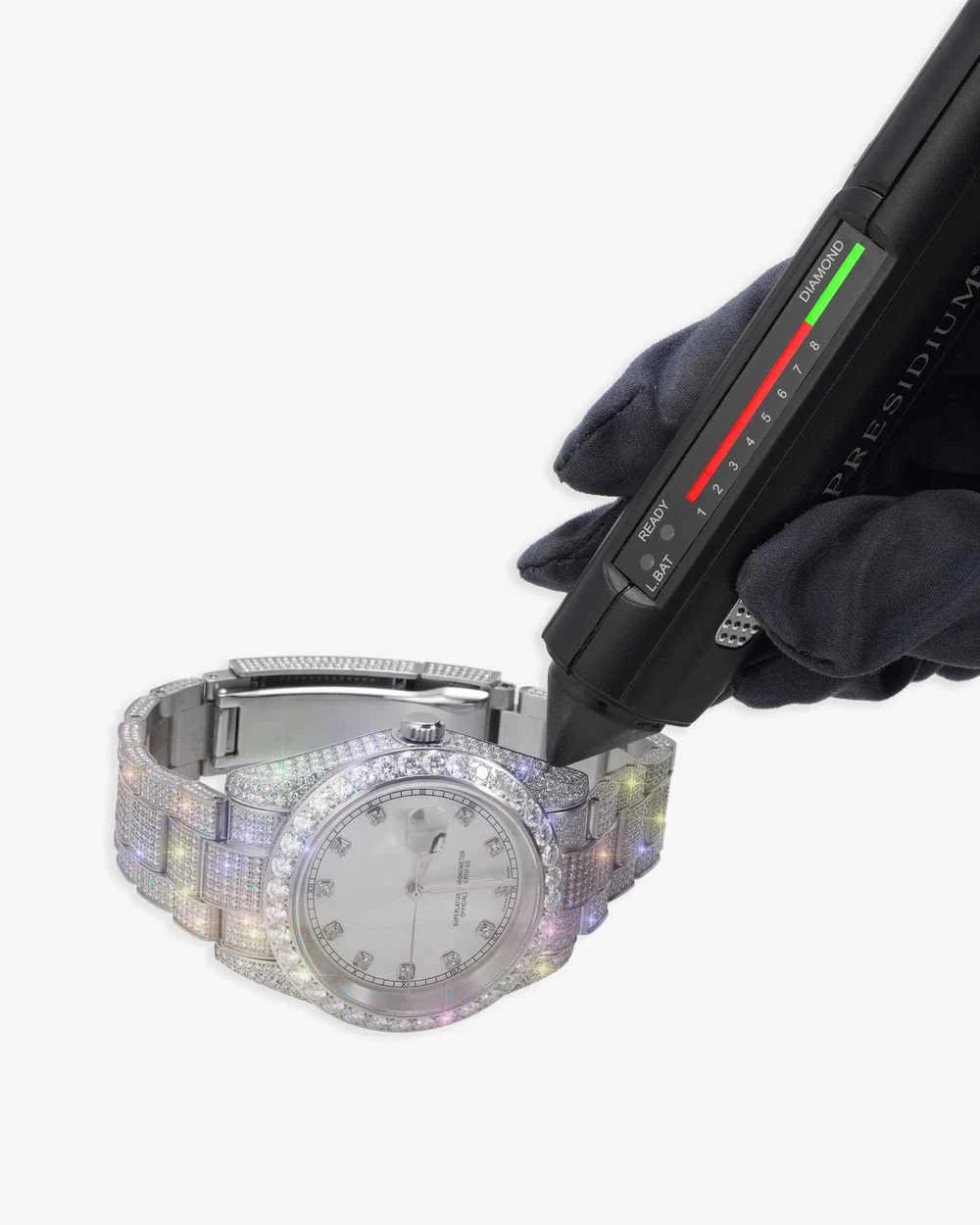 Moissanite Presidential Watch | White Face | 41MM - Image 4