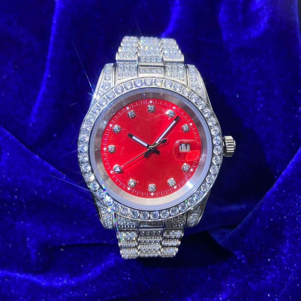 Moissanite Presidential Watch | Red Face | 41MM - Image 3