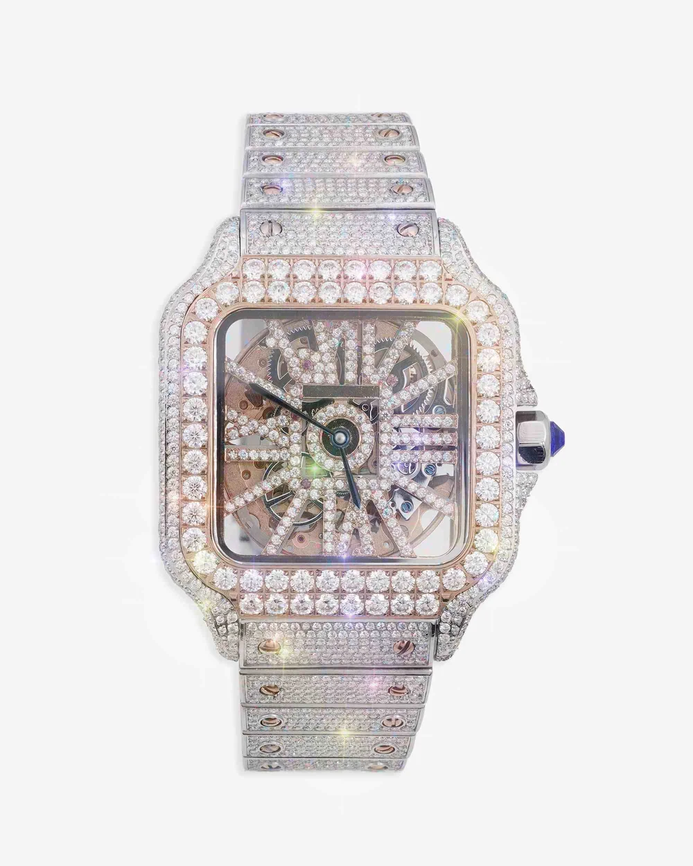 Moissanite Skeleton Watch | 42MM