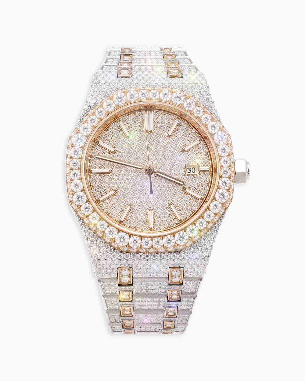 44MM Bust Down Moissanite Watch